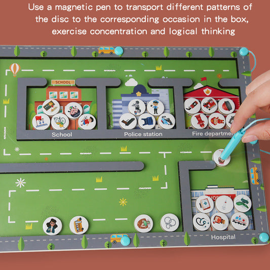 Magnetic Sorting & patterns Matching Board – Wooden Educational Toy