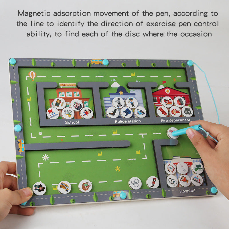 Magnetic Sorting & patterns Matching Board โ Wooden Educational Toy
