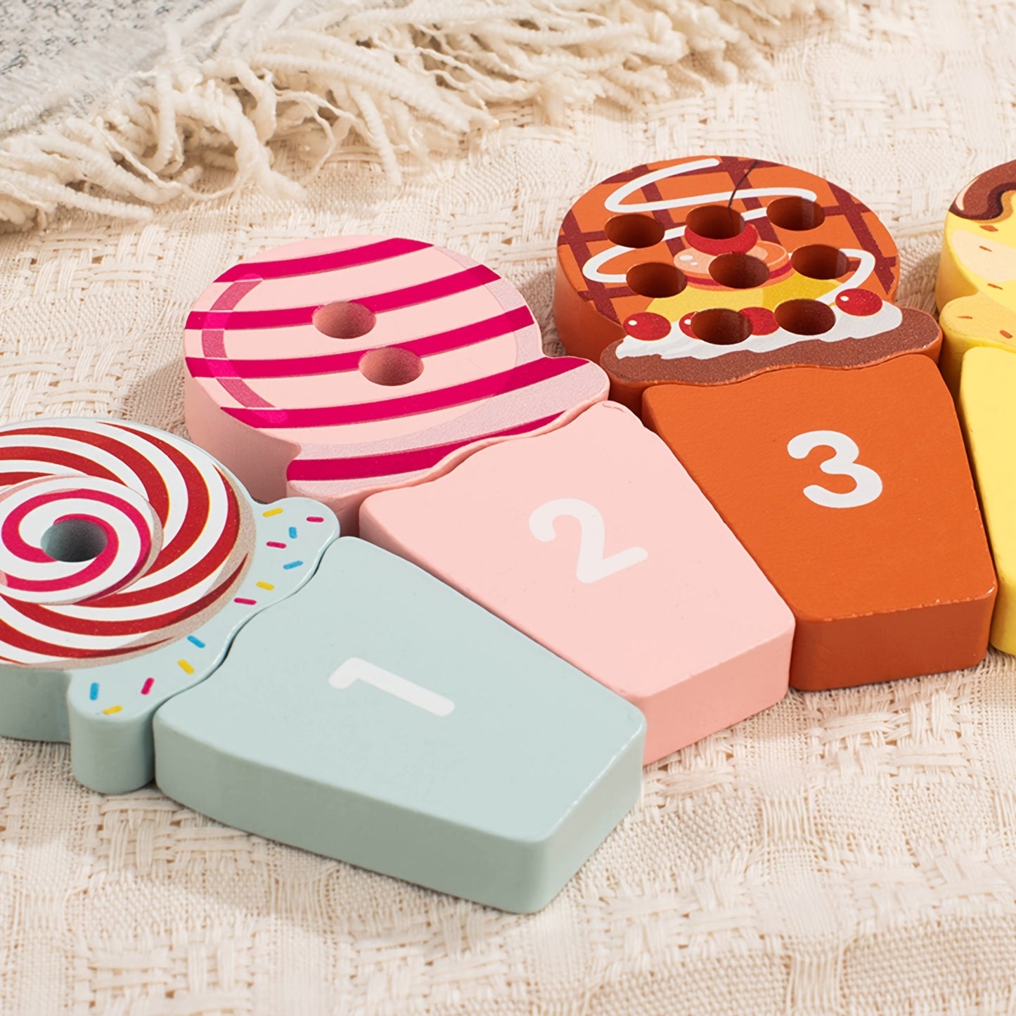 Wooden Ice cream Numbers Stick