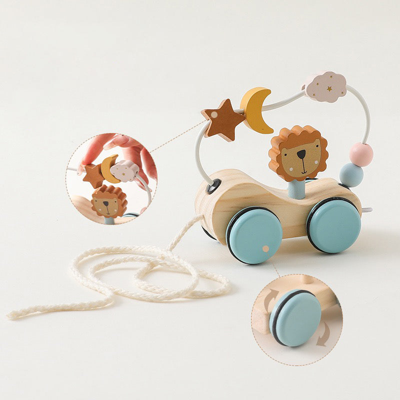 Wooden Animal Pull Train