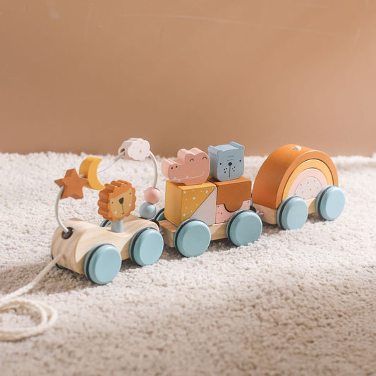 Wooden Animal Pull Train