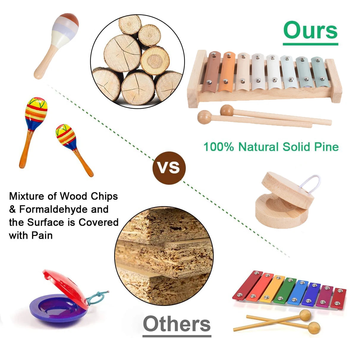 Wooden Musical instrument set