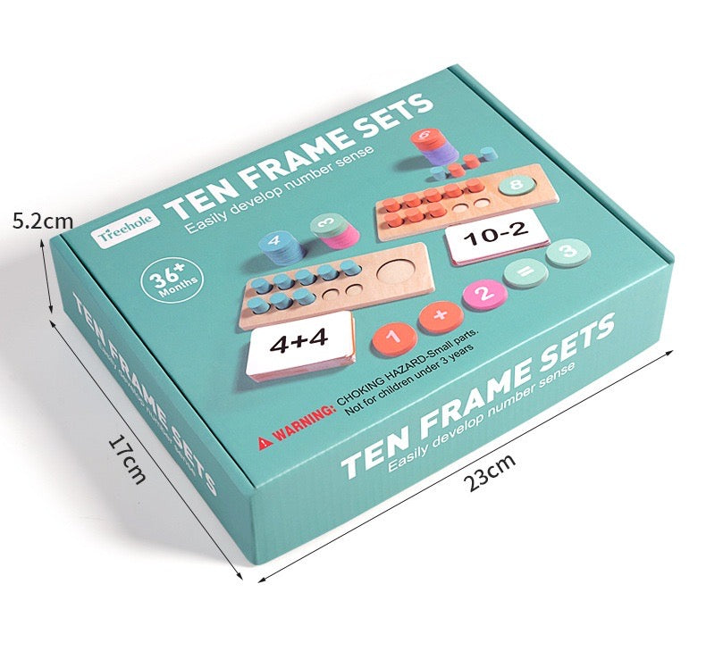 Wooden ten frame set - Math Manipulatives Addition and Subtraction