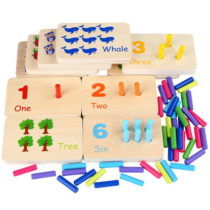 Wooden Numbers & counting Stick Board