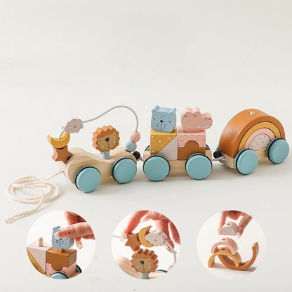 Wooden Animal Pull Train