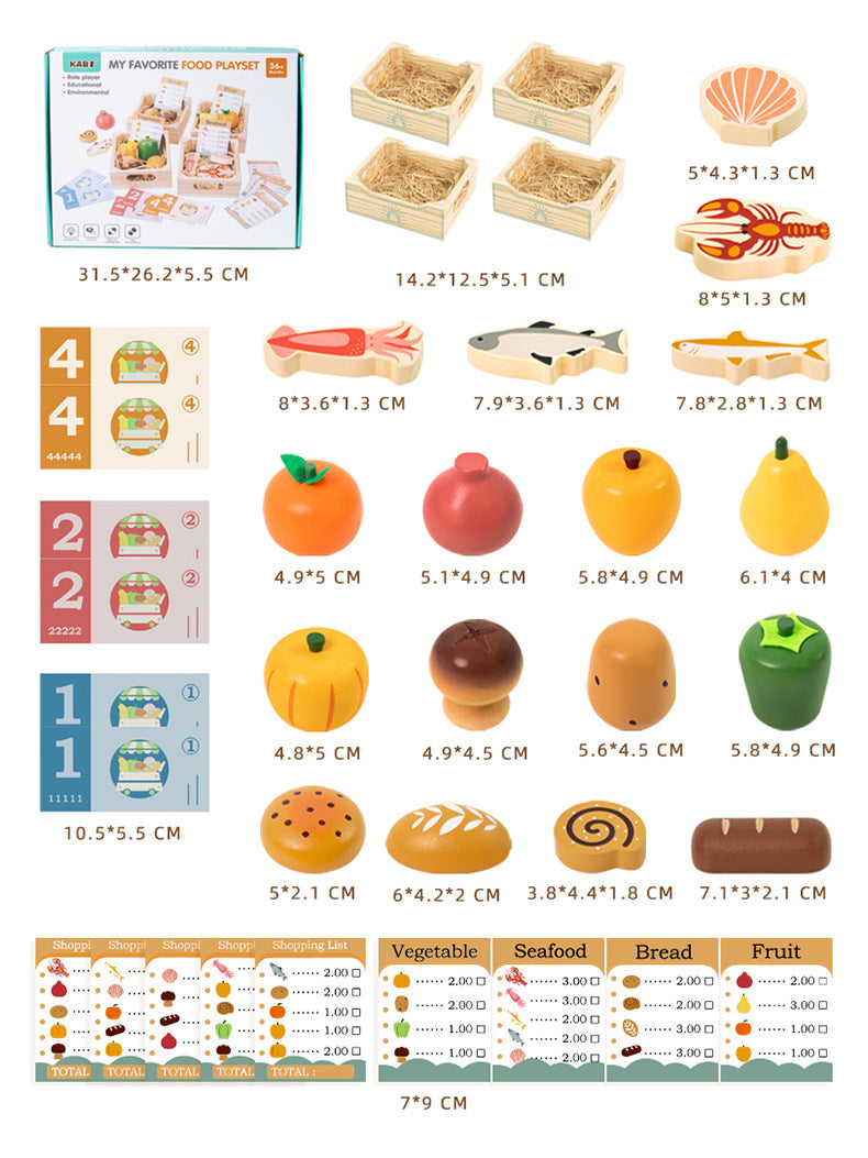 Wooden Food Playset