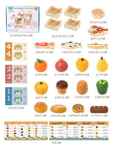 Wooden Food Playset