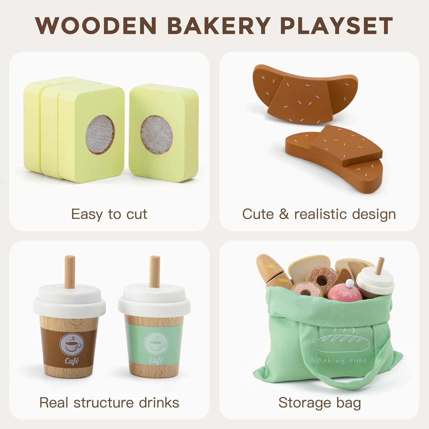 Wooden Bakery play Set