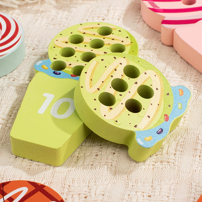 Wooden Ice cream Numbers Stick