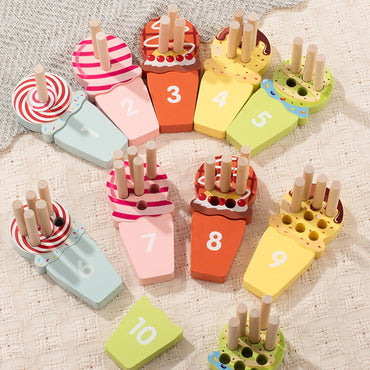Wooden Ice cream Numbers Stick
