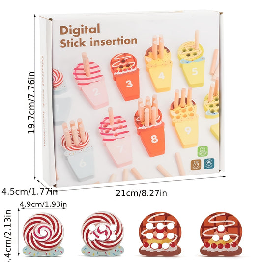 Wooden Ice cream Numbers Stick