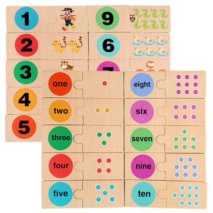 Wooden Box Number Matching Puzzle