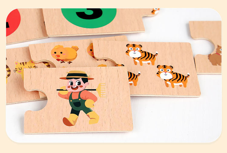 Wooden Box Number Matching Puzzle
